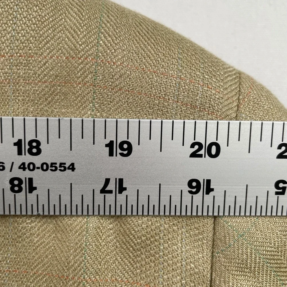 Ralph Lauren Tan Herringbone Windowpane Check 2 Button Blazer Sport Coat Jacket